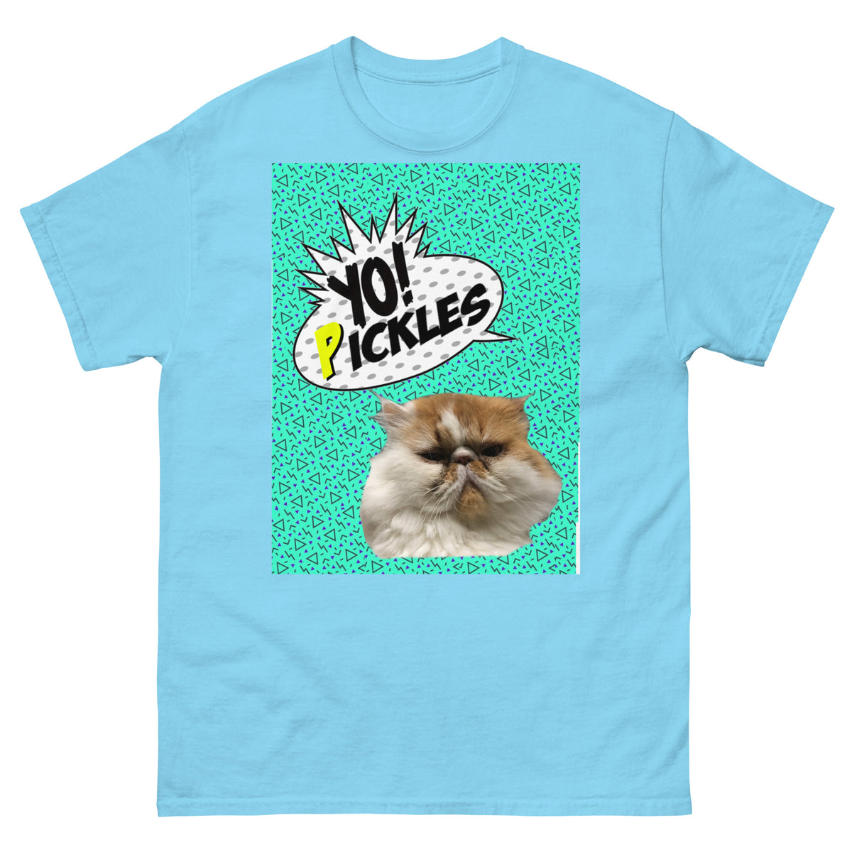 Pickles in the House Yo Pickles v1 unisex classic tee in sky blue