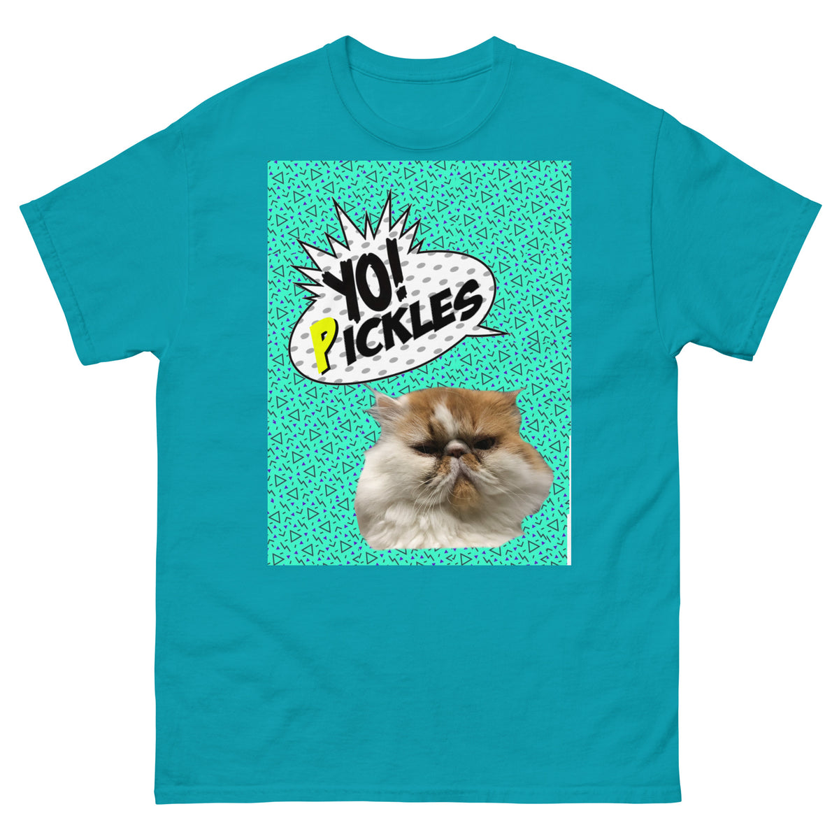 Pickles in the House Yo Pickles v1 unisex classic tee in tropical blue
